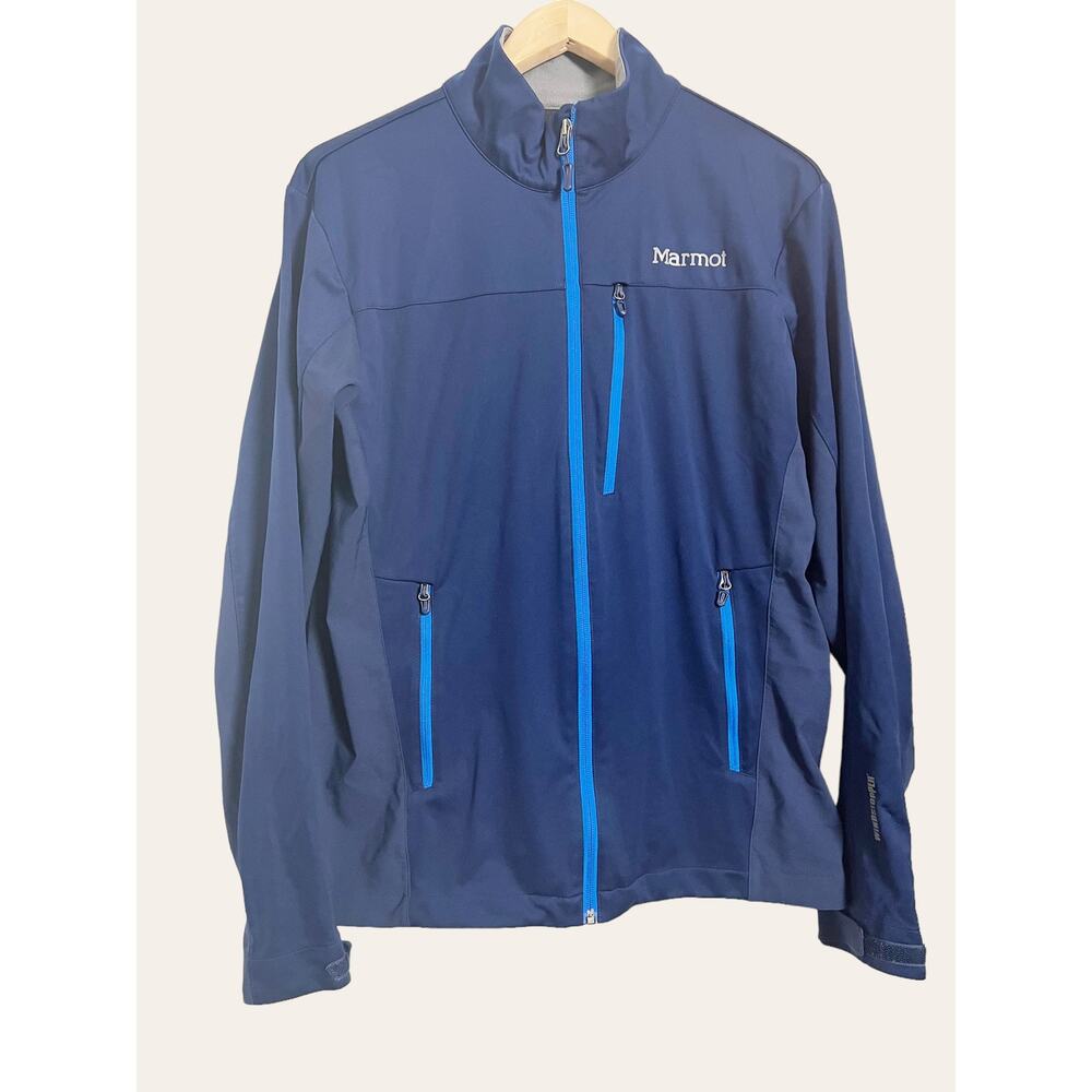 Marmot Gore Windstopper Navy Blue Zip Up Fleece Jacket Size M